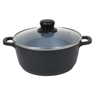 Тенџериња Керамички мк со стаклен капак 20см Нелепливи BR134