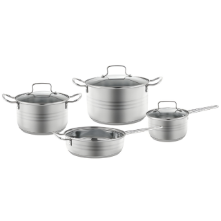 Инокс Тенџериња Со Стаклени Капаци 71 BR343