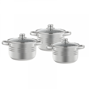 Инокс Тенџериња Со Стаклени Капаци BR341